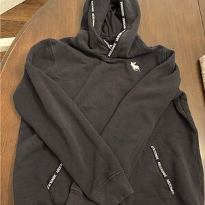 Abercrombie Kids Black Hoodie with Logo Accents